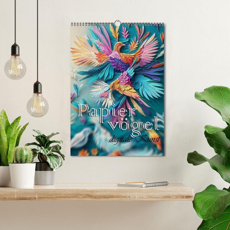 Produktbild: Papierv&ouml;gel - Digitale Kunst (Wandkalender 2026 DIN A3 hoch), CALVENDO Monatskalender
