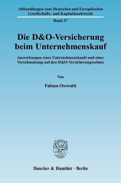 Produktbild: Die D&O-Versicherung beim Unternehmenskauf.