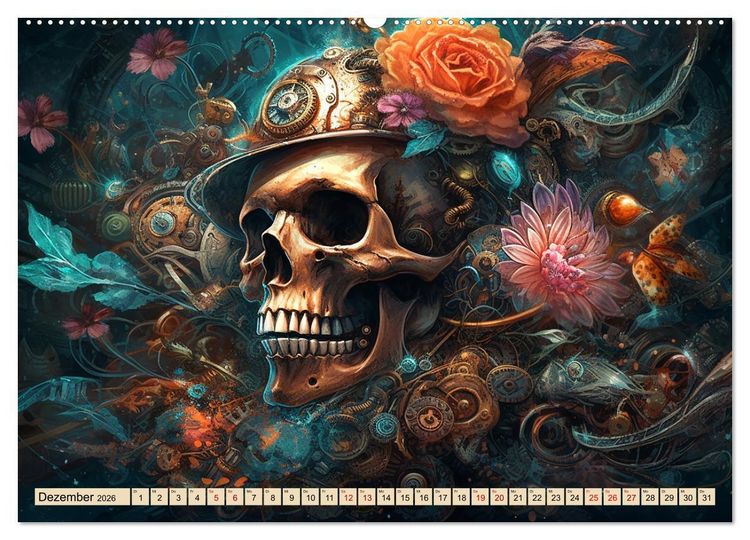 Produktbild: Floraler Steampunk (hochwertiger Premium Wandkalender 2026 DIN A2 quer), Kunstdruck in Hochglanz