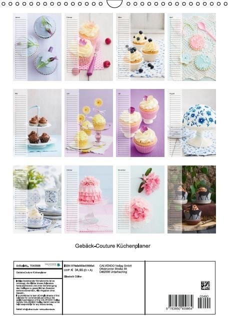 Produktbild: Geb&auml;ck-Couture K&uuml;chenplaner (Wandkalender immerw&auml;hrend DIN A3 hoch)
