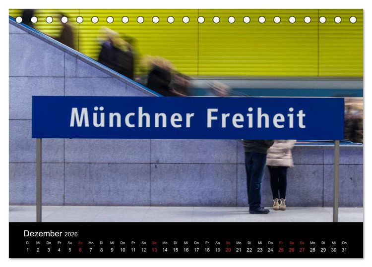 Produktbild: U-Bahn in M&uuml;nchen (Tischkalender 2026 DIN A5 quer), CALVENDO Monatskalender