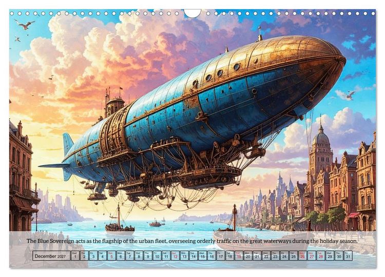 Produktbild: Chronicles of the crimson sky - A Steampunk Journey (Wall Calendar 2027 DIN A3 landscape), CALVENDO 12 Month Wall Calendar