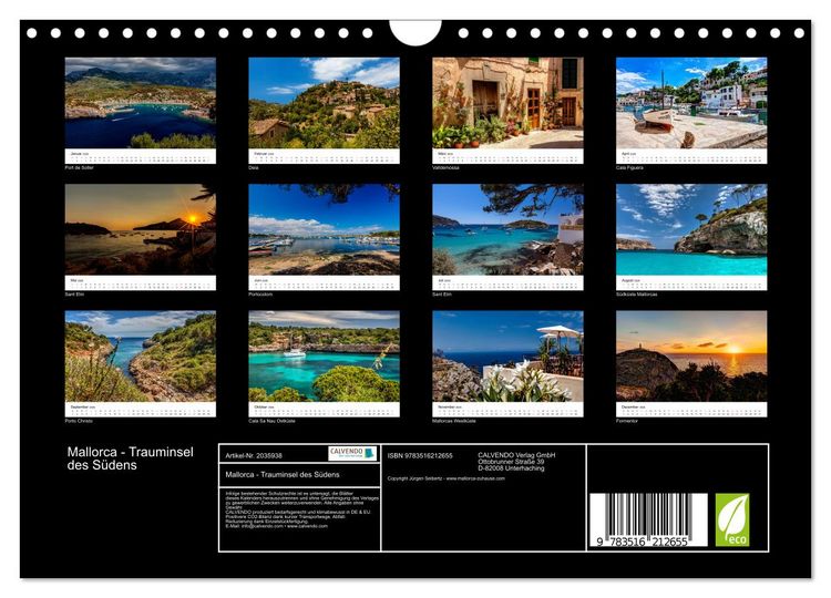 Produktbild: Mallorca - Trauminsel des S&uuml;dens (Wandkalender 2026 DIN A4 quer), CALVENDO Monatskalender