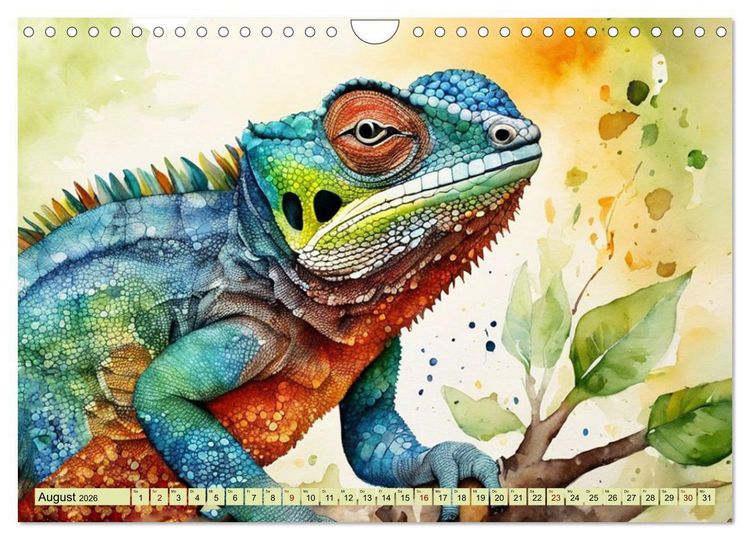 Produktbild: Farbenpr&auml;chtige Reptilien (Wandkalender 2026 DIN A4 quer), CALVENDO Monatskalender