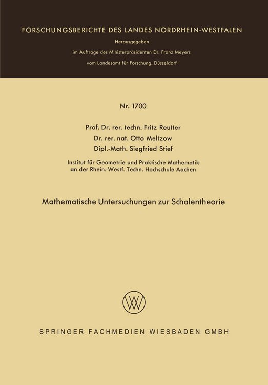 Produktbild: Mathematische Untersuchungen zur Schalentheorie