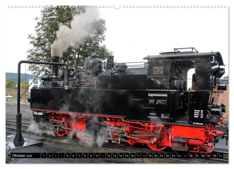 Produktbild: Die Brockenbahn - Mit Volldampf durch den Harz (Wandkalender 2026 DIN A2 quer), CALVENDO Monatskalender