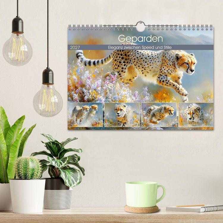 Produktbild: Geparden. Eleganz zwischen Speed und Stille (Wandkalender 2027 DIN A4 quer), CALVENDO Monatskalender