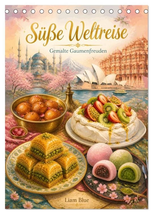 Produktbild: S&uuml;&szlig;e Weltreise - Gemalte Gaumenfreuden (Tischkalender 2027 DIN A5 hoch), CALVENDO Monatskalender