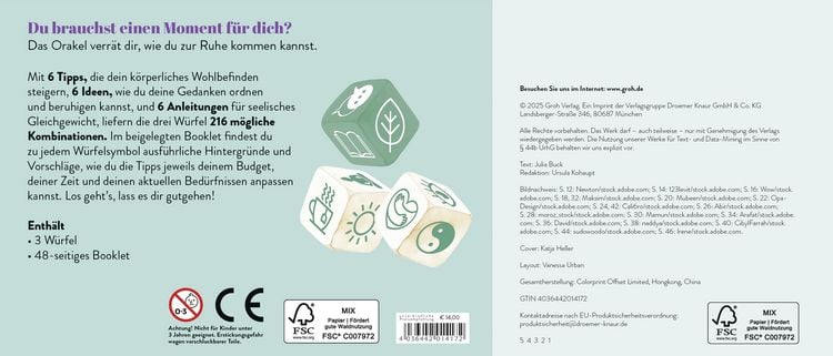 Produktbild: W&uuml;rfelorakel &ndash; Zeit f&uuml;r dich