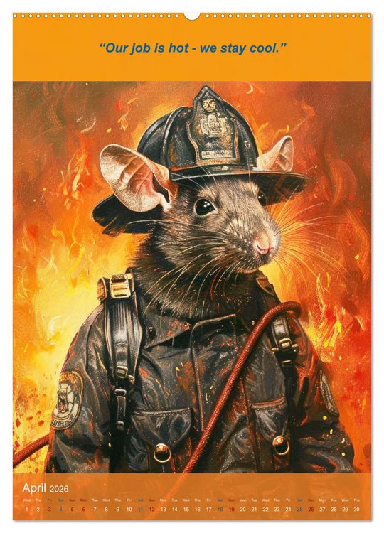 Produktbild: The beastly funny firefighters (High Quality Premium Wall Calendar 2026 DIN A2 portrait),CALVENDO 12 Month Wall Calendar