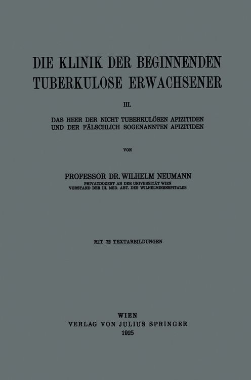 Produktbild: Die Klinik der Beginnenden Tuberkulose Erwachsener