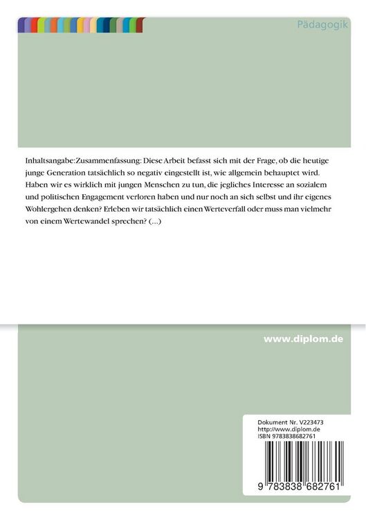 Produktbild: Die Jugend von heute - eine Generation von Ichlingen?