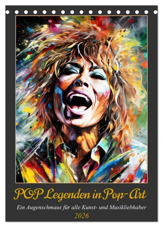 Produktbild: POP Legenden in Pop-Art (Tischkalender 2026 DIN A5 hoch), CALVENDO Monatskalender
