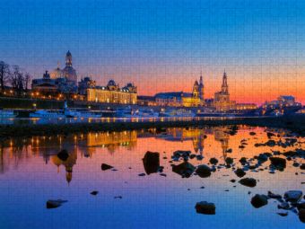 Produktbild: CALVENDO Puzzle Dresden am Abend | 1000 Teile Lege-Gr&ouml;&szlig;e 64x48cm Foto-Puzzle f&uuml;r gl&uuml;ckliche Stunden