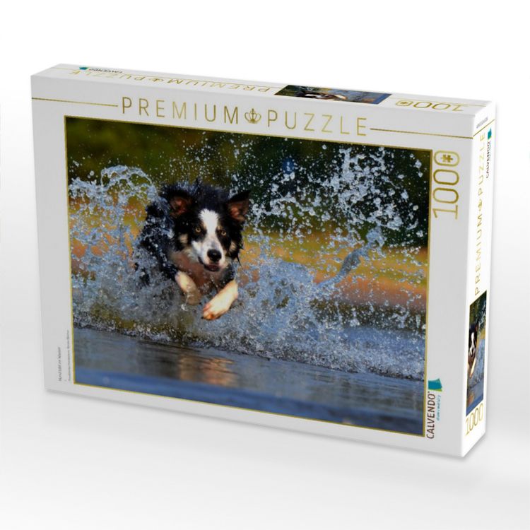 Produktbild: CALVENDO Puzzle Hund tobt im Wasser | 1000 Teile Lege-Gr&ouml;&szlig;e 64x48cm Foto-Puzzle f&uuml;r gl&uuml;ckliche Stunden
