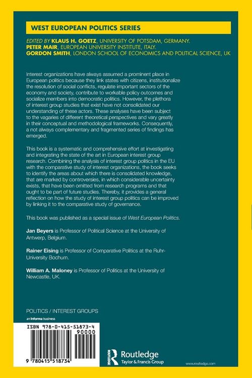 Produktbild: Interest Group Politics in Europe