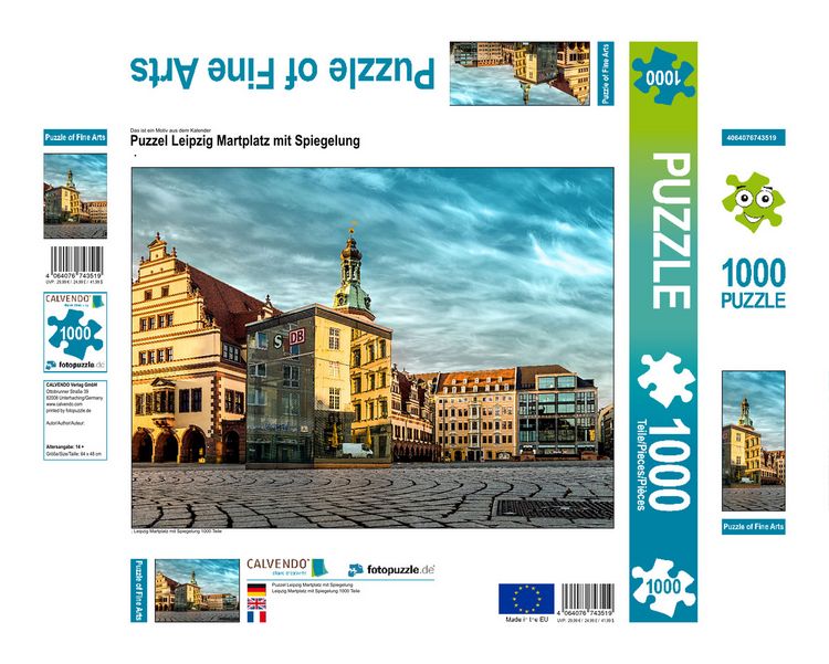 Produktbild: CALVENDO Puzzle Puzzel Leipzig Martplatz mit Spiegelung | 1000 Teile Lege-Gr&ouml;&szlig;e 64x48cm Foto-Puzzle f&uuml;r gl&uuml;ckliche Stunden
