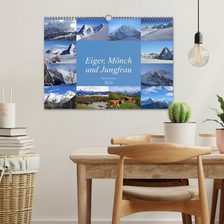 Produktbild: Eiger, M&ouml;nch und Jungfrau 2026 (Wandkalender 2026 DIN A3 quer), CALVENDO Monatskalender