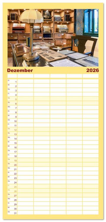 Produktbild: Familienplaner 2026 - Concertina und Bandoneon mit 5 Spalten (Wandkalender, 21 x 45 cm) CALVENDO