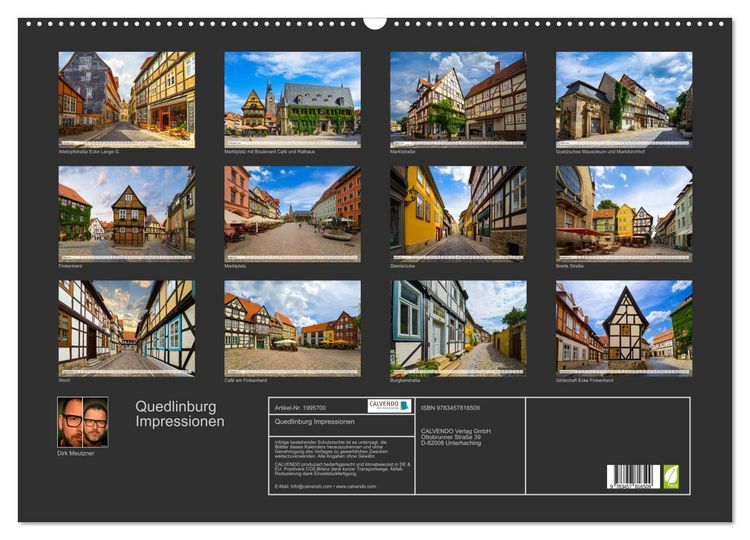 Produktbild: Quedlinburg Impressionen (Wandkalender 2026 DIN A2 quer), CALVENDO Monatskalender