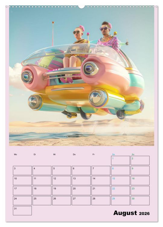 Produktbild: Retro W&uuml;stenfestival - Planer (Wandkalender 2026 DIN A2 hoch), CALVENDO Monatskalender