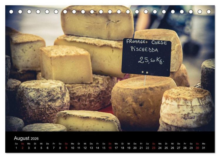 Produktbild: Erlebnis der Sinne - Franz&ouml;sischer Markt auf Korsika (Tischkalender 2026 DIN A5 quer), CALVENDO Monatskalender