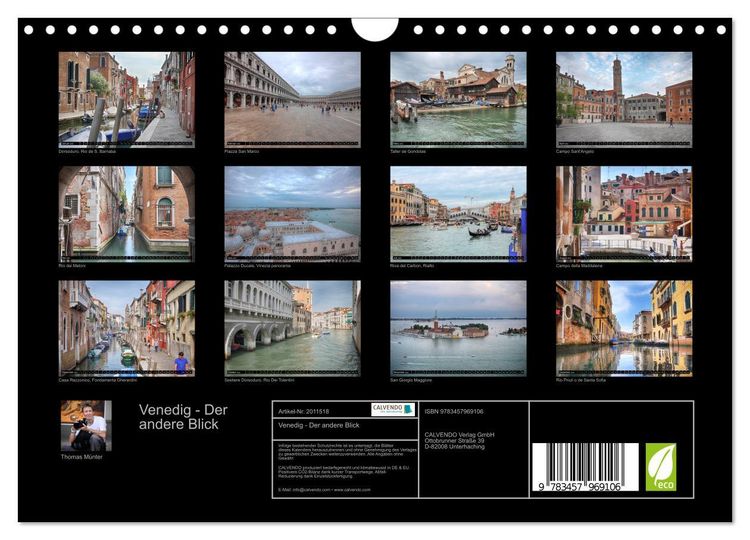 Produktbild: Venedig - Der andere Blick (Wandkalender 2026 DIN A4 quer), CALVENDO Monatskalender