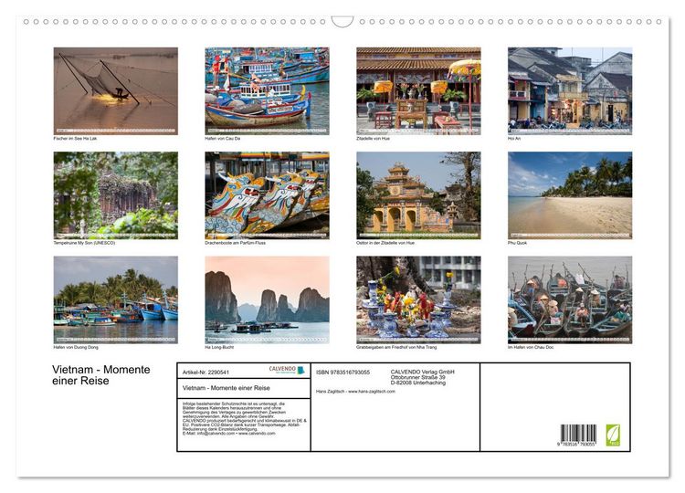 Produktbild: Vietnam - Momente einer Reise (Wandkalender 2027 DIN A2 quer), CALVENDO Monatskalender