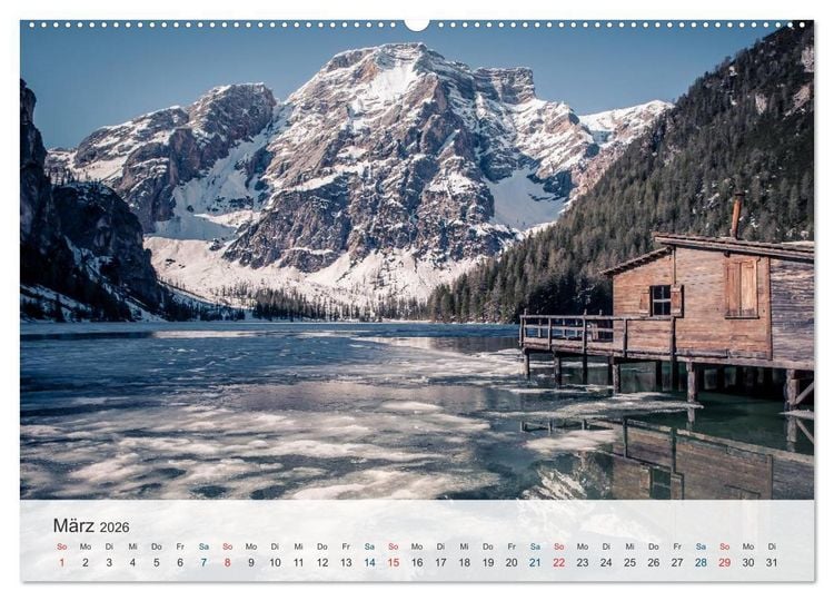 Produktbild: Dolomiten - Rundreise um Drei Zinnen (Wandkalender 2026 DIN A2 quer), CALVENDO Monatskalender
