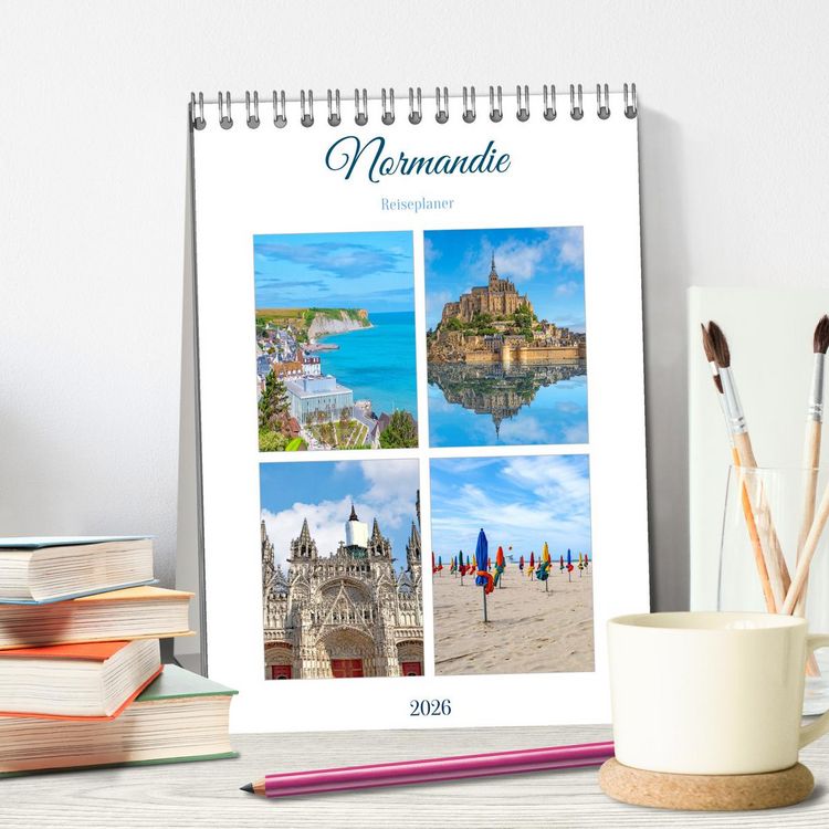 Produktbild: Normandie - Reiseplaner (Tischkalender 2026 DIN A5 hoch), CALVENDO Monatskalender