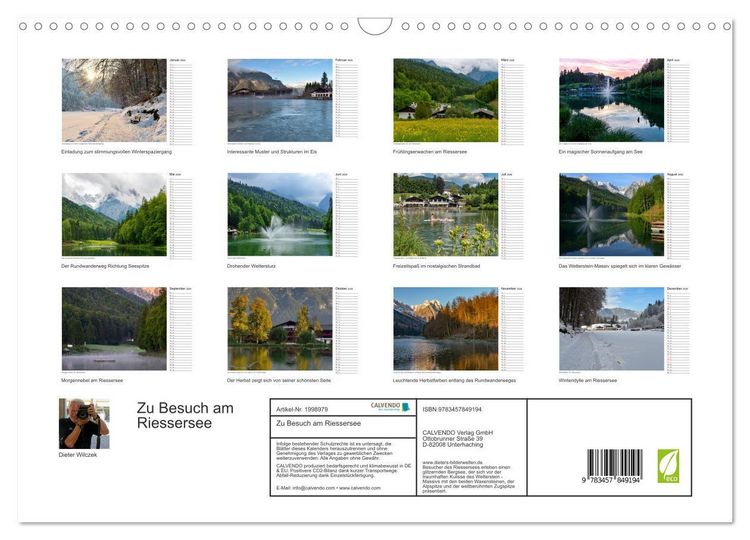 Produktbild: Zu Besuch am Riessersee (Wandkalender 2026 DIN A3 quer), CALVENDO Monatskalender