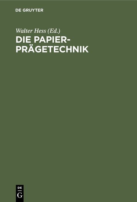 Produktbild: Die Papier-Pr&auml;getechnik