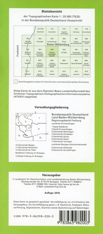 Produktbild: Freiburg im Breisgau Nordost 1 : 25 000