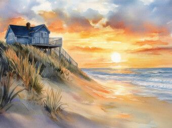 Produktbild: CALVENDO Puzzle Sonnenuntergang am Strabdhaus | 2000 Teile Lege-Gr&ouml;&szlig;e 90x67cm Foto-Puzzle f&uuml;r gl&uuml;ckliche Stunden