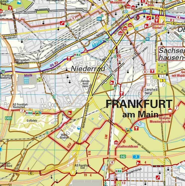 Produktbild: ADFC-Regionalkarte Frankfurt a. M. Wiesbaden /Darmstadt, 1:50.000, mit Tagestour