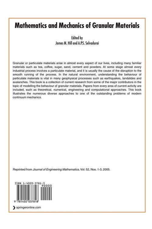Produktbild: Mathematics and Mechanics of Granular Materials