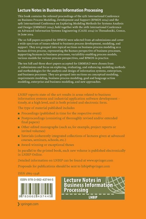 Produktbild: Enterprise, Business-Process and Information Systems Modeling