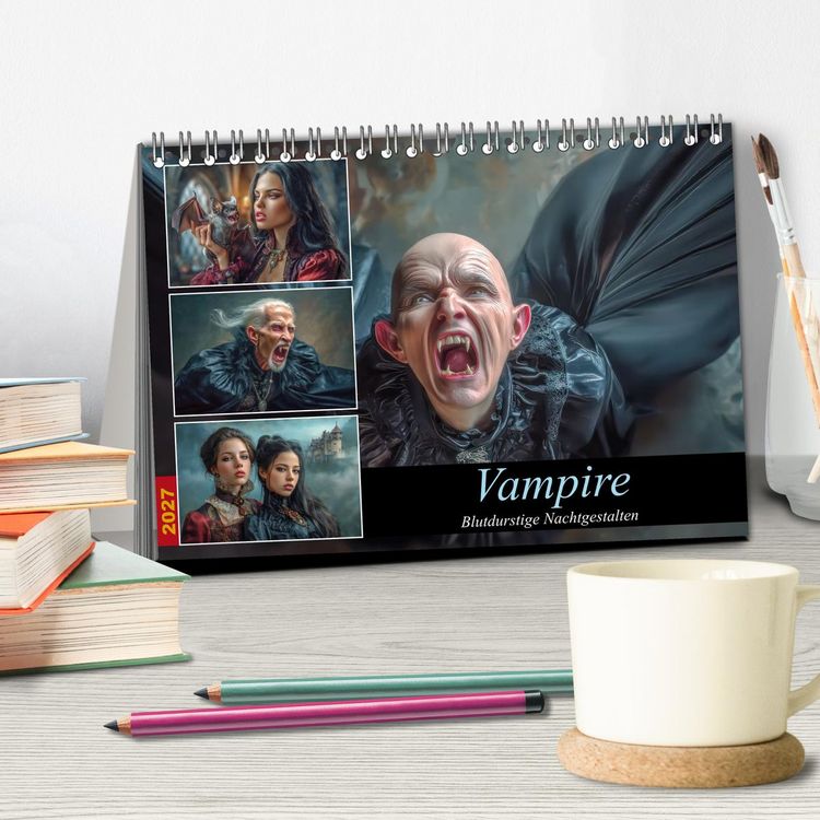 Produktbild: Vampire - Blutdurstige Nachtgestalten (Tischkalender 2027 DIN A5 quer), CALVENDO Monatskalender