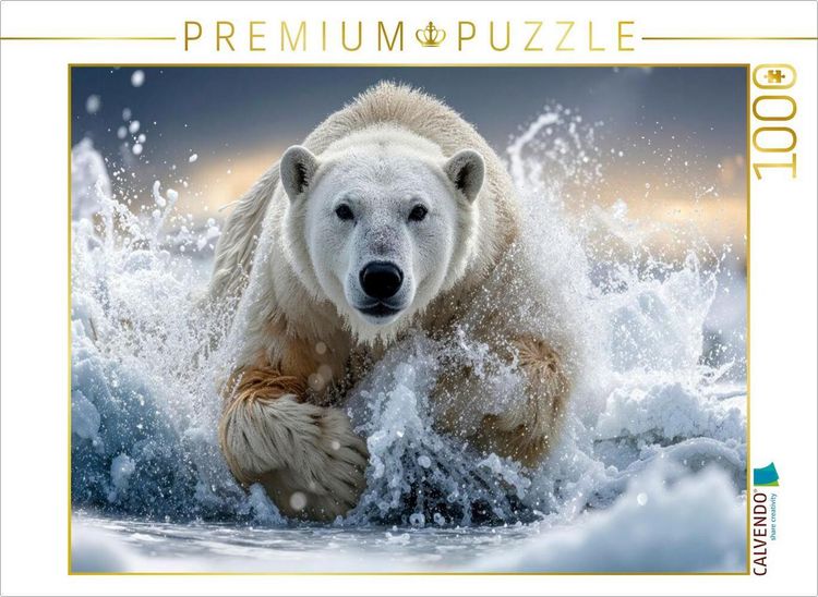 Produktbild: CALVENDO Puzzle Mit voller Kraft ins Wasser - um sich die Beute zu sichern | 1000 Teile Lege-Gr&ouml;&szlig;e 64x48cm Foto-Puzzle f&uuml;r gl&uuml;ckliche Stunden