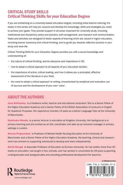 Produktbild: Critical Thinking Skills for your Education Degree