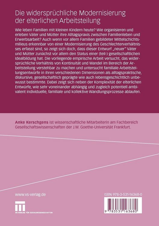 Produktbild: Die widerspr&uuml;chliche Modernisierung der elterlichen Arbeitsteilung