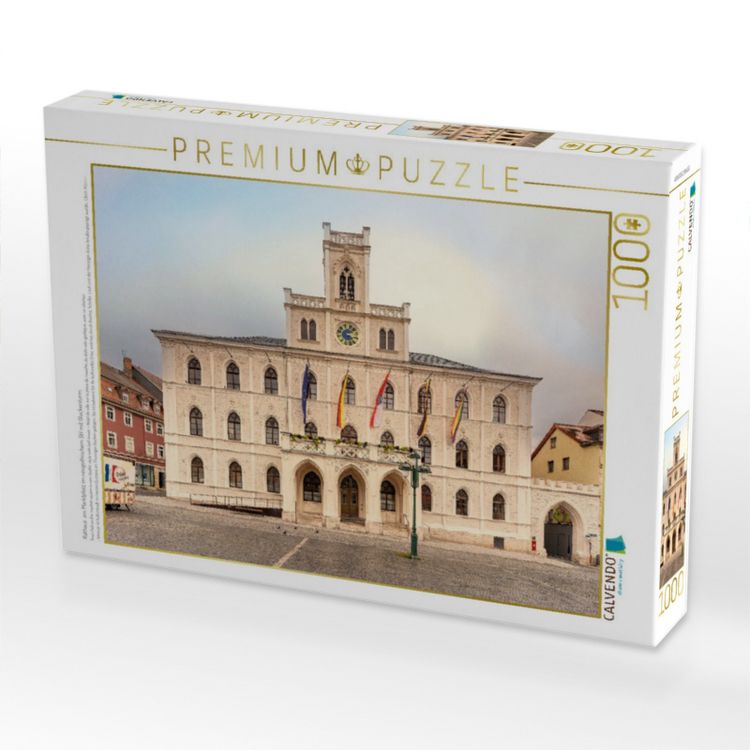 Produktbild: CALVENDO Puzzle Rathaus am Marktplatz im neugothischem Stil mit Glockenturm. | 1000 Teile Lege-Gr&ouml;&szlig;e 64x48cm Foto-Puzzle f&uuml;r gl&uuml;ckliche Stunden