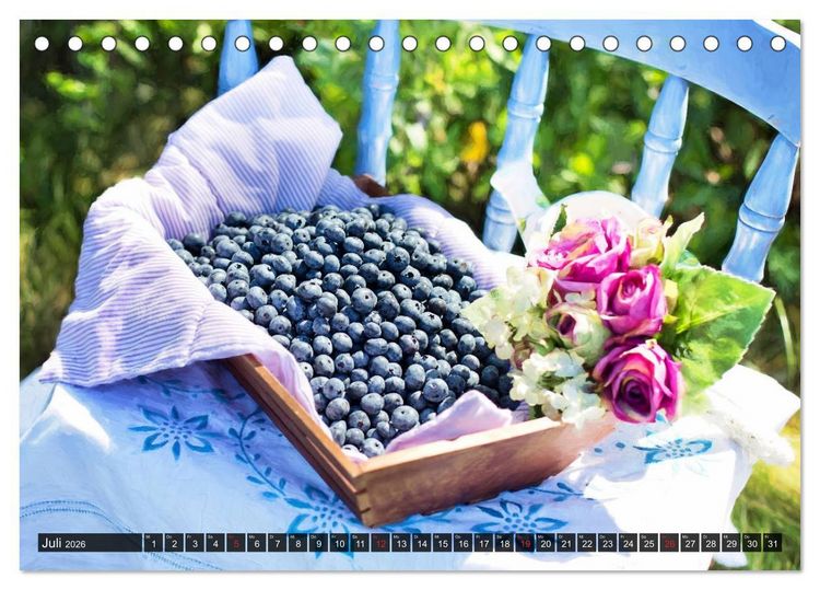 Produktbild: Superfood Blaubeere. Ich esse gerne Heidelbeeren! (Tischkalender 2026 DIN A5 quer), CALVENDO Monatskalender