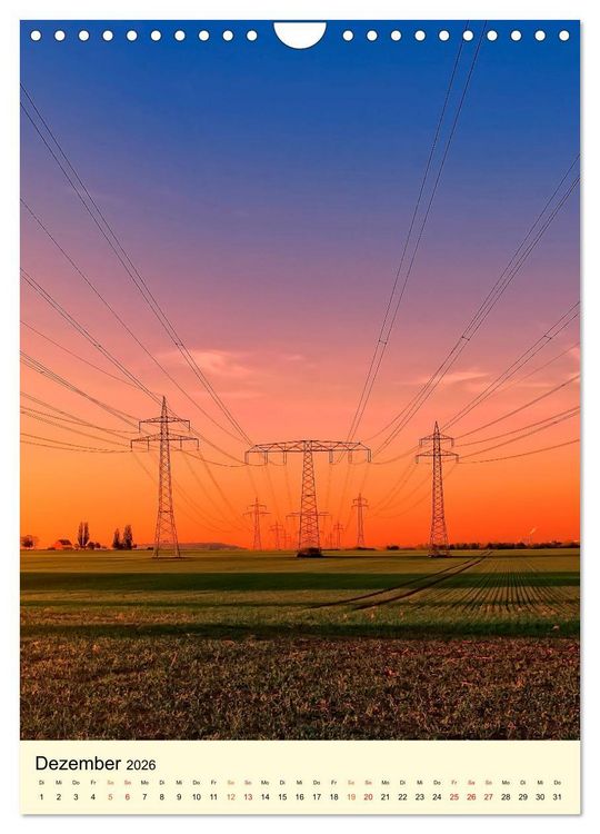 Produktbild: Strommasten - Autobahnen f&uuml;r den Strom (Wandkalender 2026 DIN A4 hoch), CALVENDO Monatskalender