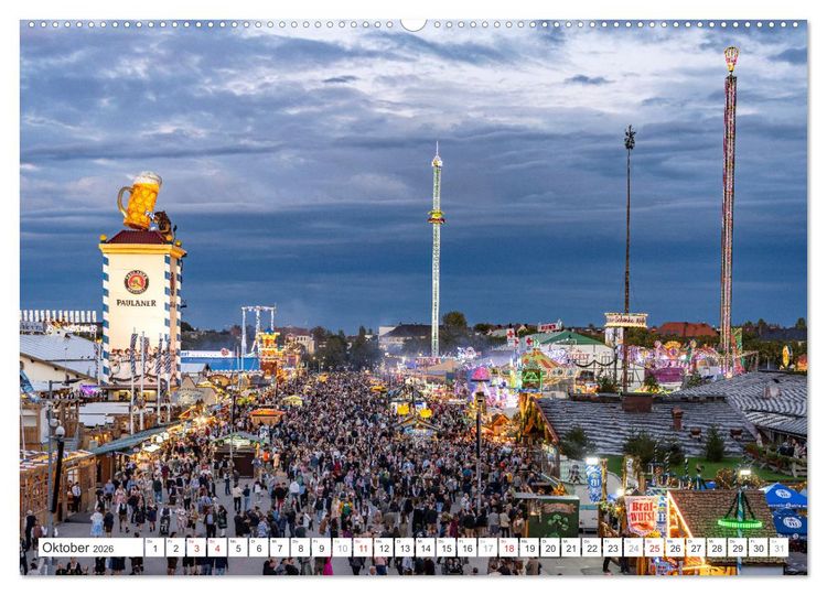 Produktbild: Abend in M&uuml;nchen (hochwertiger Premium Wandkalender 2026 DIN A2 quer), Kunstdruck in Hochglanz
