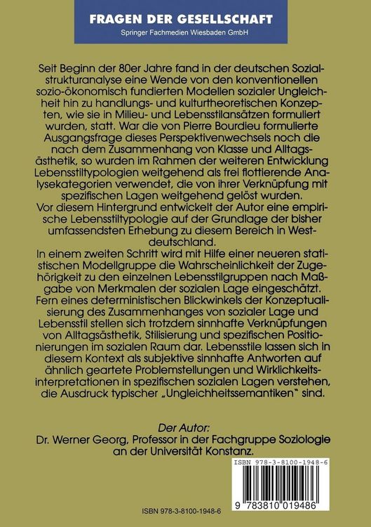 Produktbild: Soziale Lage und Lebensstil