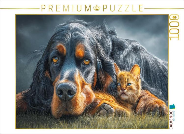 Produktbild: CALVENDO Puzzle Gordon Setter | 1000 Teile Lege-Gr&ouml;&szlig;e 64x48cm Foto-Puzzle f&uuml;r gl&uuml;ckliche Stunden