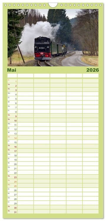 Produktbild: Familienplaner 2026 - Dampf im Pressnitztal mit 5 Spalten (Wandkalender, 21 x 45 cm) CALVENDO
