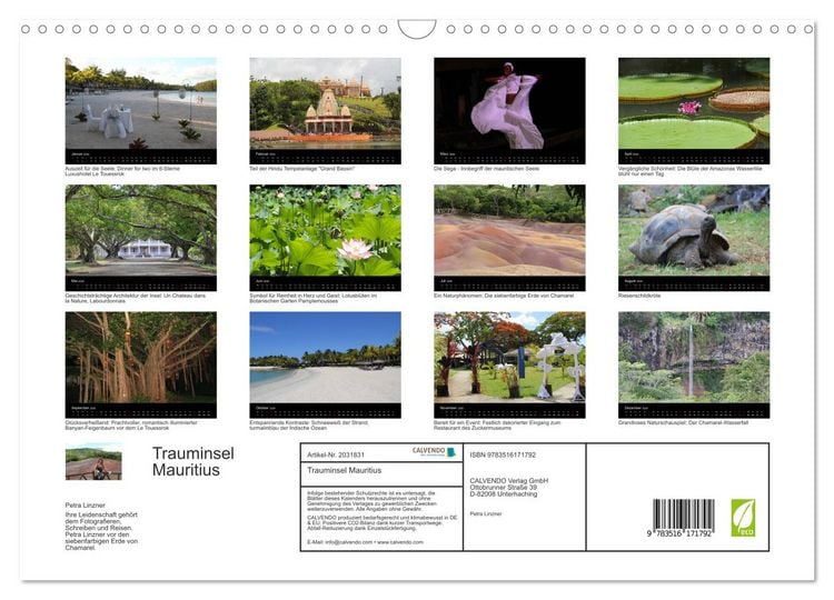 Produktbild: Trauminsel Mauritius (Wandkalender 2026 DIN A3 quer), CALVENDO Monatskalender