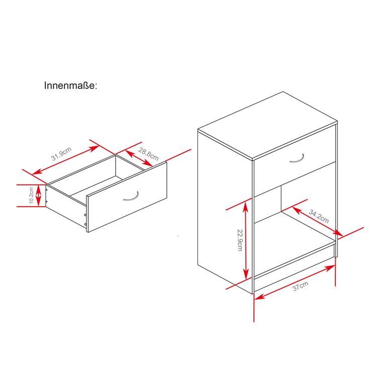 Produktbild: HTI-Living Nachtkonsole Nachtschrank Nachtkonsole Nachtschrank